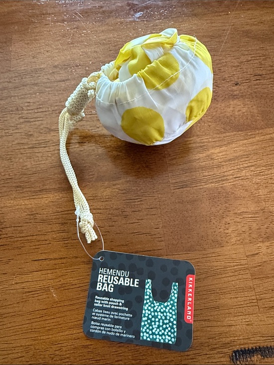 Kikkerland Handbags - 🆕 Kikkerland Lotta Jansdotter Reusable Tote/Shopping Bag yellow